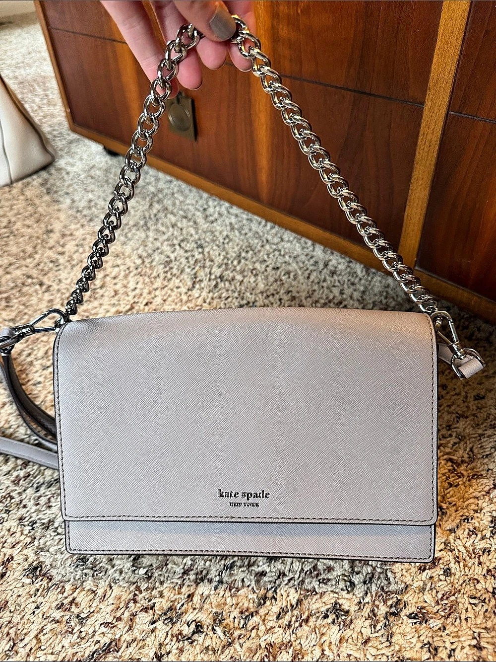 Kate Spade Chain Shoulder Bag in Gray